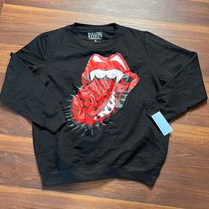 Rolling Stones women's, crew neck black sweatshirt, new with tags